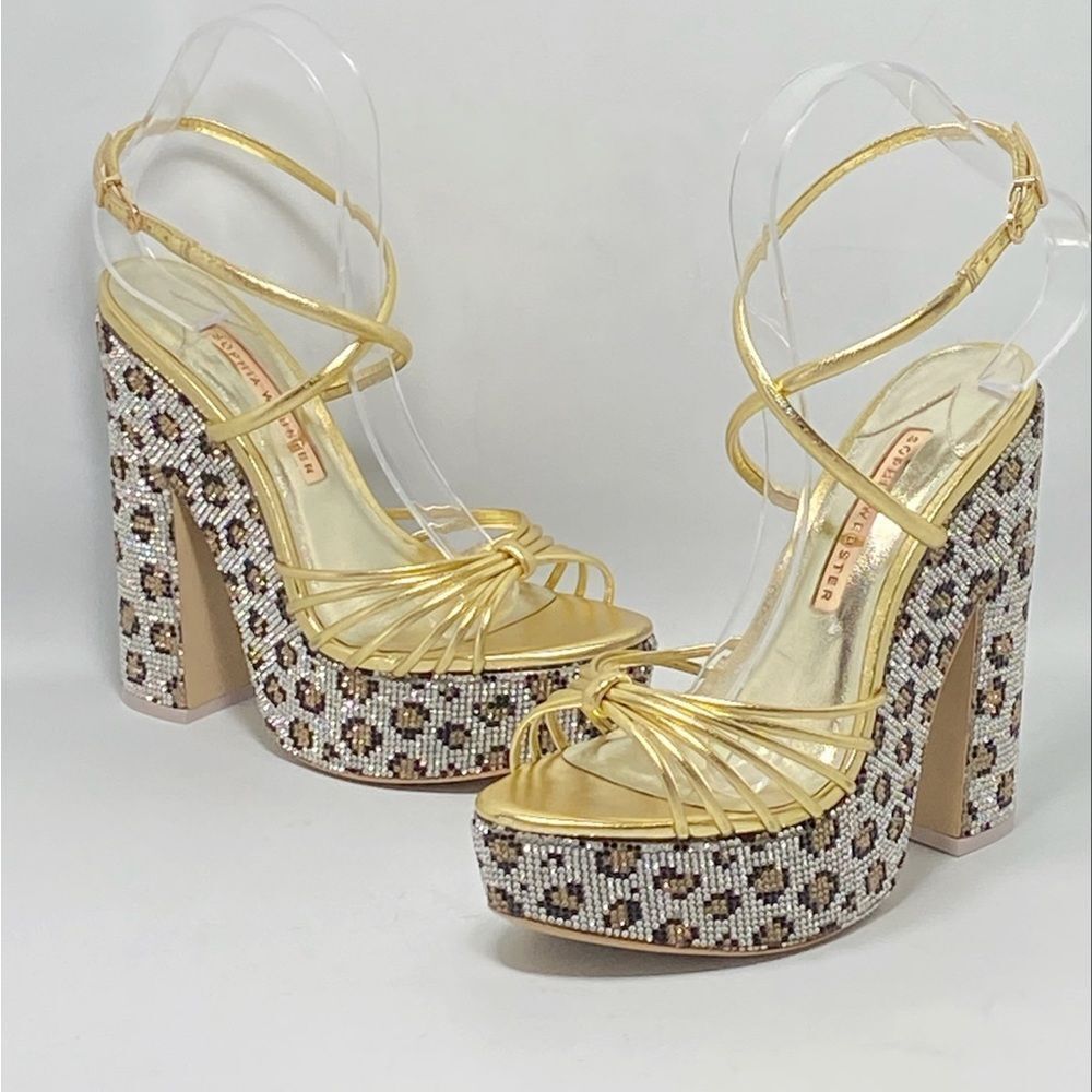 Sophia Webster Gold Beaded Platform Sandal